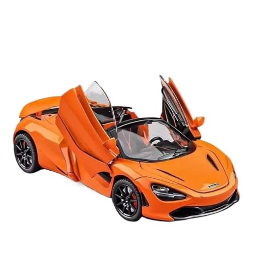 1 24 Für 720S Legierung Automodell Sound Und Licht Zurückziehbares Spielzeugauto MetalSports Car Collection Ornaments Collections Druckguss Fahrzeuge Modell(Orange) von TQMEAD