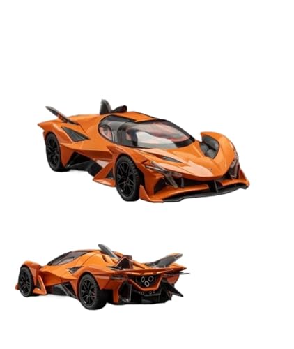 1 24 Für Apollo Helios Sportwagen Legierung Modellauto Sound Und Licht Zurückziehen Spielzeugauto Sammlung Dekoration Geschenk Druckguss Fahrzeuge Modell(Orange) von TQMEAD