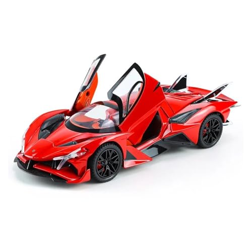 1 24 Für Apollo Helios Sportwagen Legierung Modellauto Sound Und Licht Zurückziehen Spielzeugauto Sammlung Dekoration Geschenk Druckguss Fahrzeuge Modell(Rot) von TQMEAD