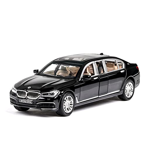 1 24 Für BMW 760 Verlängern Legierung Spielzeugauto Modell Diecast Simulation Zurückziehen Auto Für Jungen Freund Geschenk Druckguss Fahrzeuge Modell(Schwarz) von TQMEAD