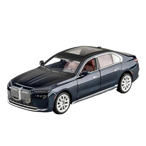 1 24 Für BMW I7 G70 Limousine Legierung Auto Spielzeug Druckguss Metallguss Sound Und Licht Sammlung Dekoration Druckguss Fahrzeuge Modell(Blau) von TQMEAD