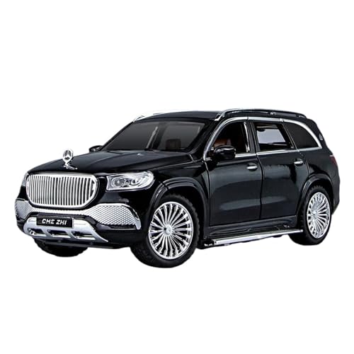 1 24 Für Benz Maybach Gls600 Legierung Auto Modell Sound Und Licht Zurückziehen Spielzeug Auto Geländewagen Sammlung Dekoration Druckguss Fahrzeuge Modell(Schwarz) von TQMEAD