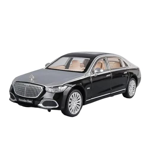 1 24 Für Benz Maybach S680 Legierung Auto Modell Sound Und Licht Zurückziehen Spielzeug Auto Druckguss Sammlung Dekoration Druckguss Fahrzeuge Modell(Schwarz) von TQMEAD