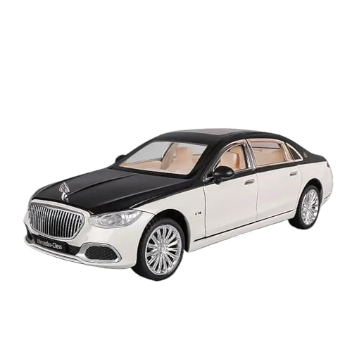 1 24 Für Benz Maybach S680 Legierung Auto Modell Sound Und Licht Zurückziehen Spielzeug Auto Druckguss Sammlung Dekoration Druckguss Fahrzeuge Modell(White) von TQMEAD