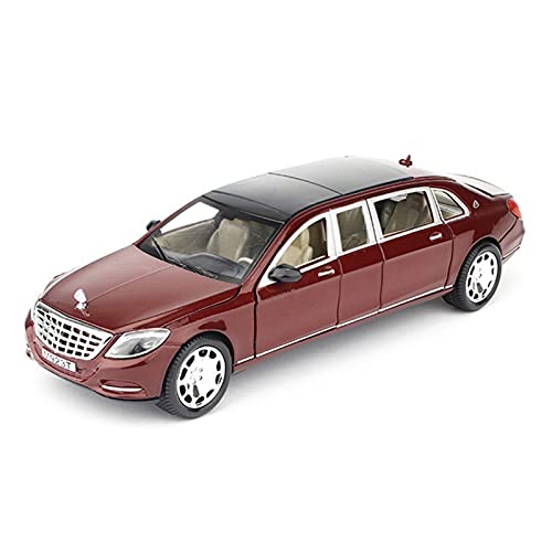 1 24 Für Benz S600 Autospielzeug Und Musical Pull Back Car Classic Die Cast Automodell Pädagogisches Spielzeug Druckguss Fahrzeuge Modell(Rot) von TQMEAD