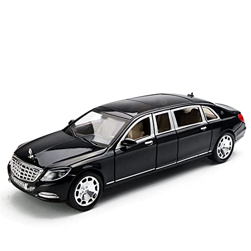 1 24 Für Benz S600 Autospielzeug Und Musical Pull Back Car Classic Die Cast Automodell Pädagogisches Spielzeug Druckguss Fahrzeuge Modell(Schwarz) von TQMEAD