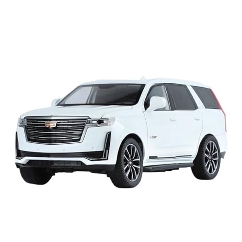 1 24 Für Cadillac Escalade SUV Legierung Auto Diecast Modell Sound Und Licht Desktop Sammlung Druckguss Fahrzeuge Modell(White) von TQMEAD