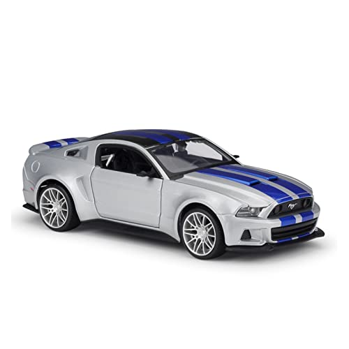 1 24 Für Ford Mustang Supercar High Simulation Legierung Automodell Als Erwachsenes Vatertagsgeschenk Druckguss Fahrzeuge Modell(Silber) von TQMEAD