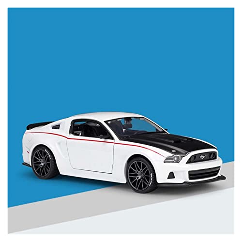 1 24 Für Ford Mustang Supercar High Simulation Legierung Automodell Als Erwachsenes Vatertagsgeschenk Druckguss Fahrzeuge Modell(White) von TQMEAD