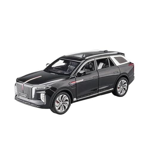 1 24 Für Hongqi E-HS9 SUV Legierung Auto Druckguss Metall Modell Simulation Sound Und Licht Spielzeug Display Druckguss Fahrzeuge Modell(Schwarz) von TQMEAD