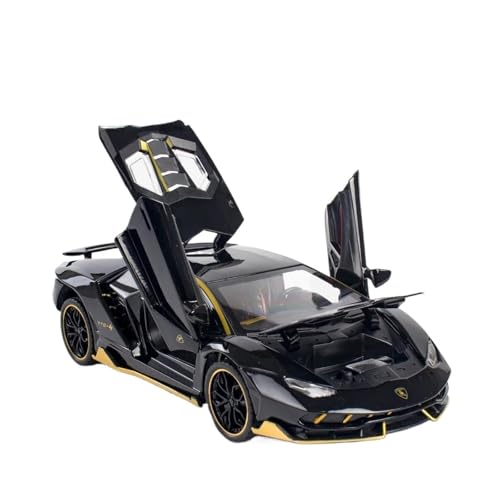 1 24 Für Lambo 770 Legierung Druckguss Auto Modell Simulation Sportwagen Mit 4 Türen Geschenkkollektion Druckguss Fahrzeuge Modell(Schwarz) von TQMEAD