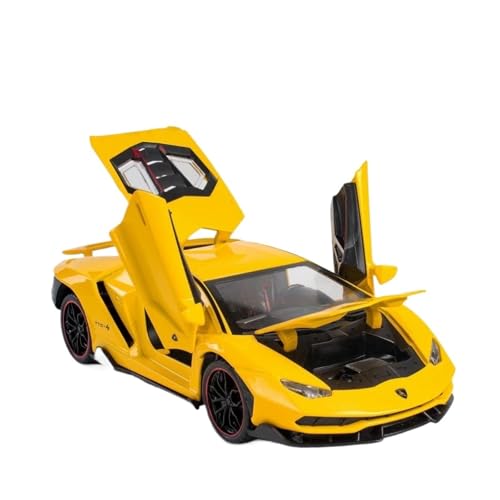1 24 Für Lambo 770 Legierung Druckguss Auto Modell Simulation Sportwagen Mit 4 Türen Geschenkkollektion Druckguss Fahrzeuge Modell(Yellow) von TQMEAD