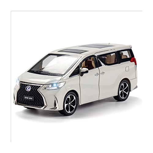 1 24 Für Lexus Lm300h Mpv Legierung Simulation 6 Öffnende Türen Spielzeugauto Modell Für Jungen Erwachsene Geschenk Druckguss Fahrzeuge Modell(White) von TQMEAD