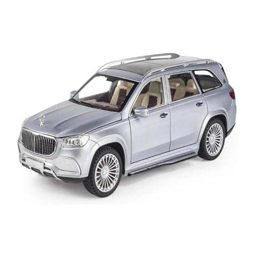1 24 Für Maybach GLS600 Metalldruckguss-Modellauto Mit Licht/Sound, Zurückziehbares Autospielzeug Druckguss Fahrzeuge Modell(Gray) von TQMEAD