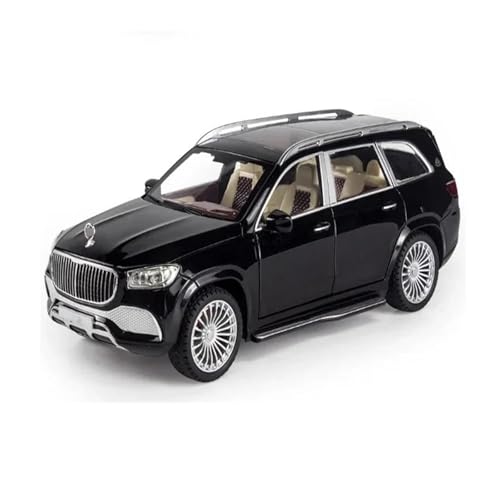 1 24 Für Maybach GLS600 Metalldruckguss-Modellauto Mit Licht/Sound, Zurückziehbares Autospielzeug Druckguss Fahrzeuge Modell(Schwarz) von TQMEAD
