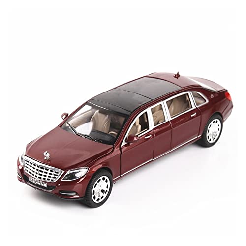 1 24 Für Mercedes-Benz Maybach S600 Verlängertes Diecast Legierung Spielzeugauto Modell Für Jungen Freund Geschenk Druckguss Fahrzeuge Modell(Rot) von TQMEAD