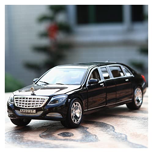 1 24 Für Mercedes-Benz Maybach S600 Verlängertes Diecast Legierung Spielzeugauto Modell Für Jungen Freund Geschenk Druckguss Fahrzeuge Modell(Schwarz) von TQMEAD