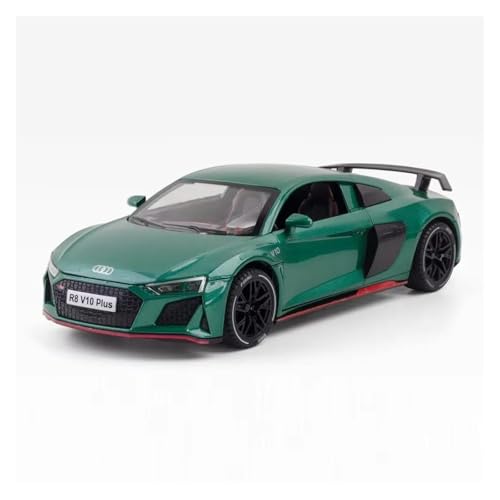 1 24 Für R8 V10 Plus Auto Modell Legierung Druckguss Modell Hinterrad Rückstoß Funktion Sound Und Licht Fahrzeug Druckguss Fahrzeuge Modell(Grün) von TQMEAD