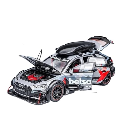 1 24 Für RS6-Rennwagen-Druckguss-Modellauto Mit Licht Und Ton, Geburtstagsgeschenk-Sammlungsanzeige Druckguss Fahrzeuge Modell(Gray) von TQMEAD