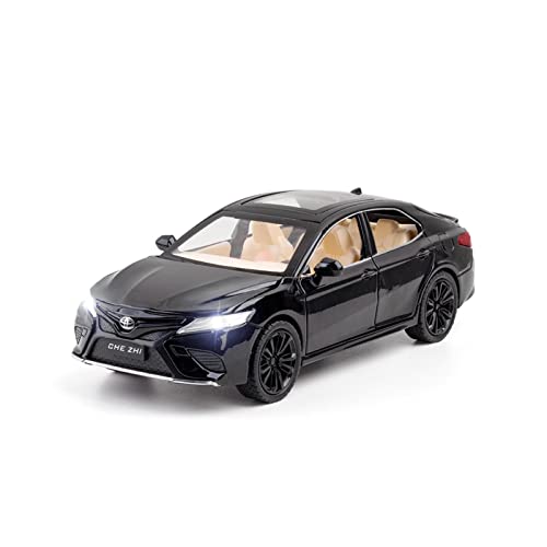 1 24 Für Toyota Camry Metalldruckguss-Simulation Spielzeugauto-Modell mit Ton und Licht für Geschenk zurückziehen Druckguss Fahrzeuge Modell(Schwarz) von TQMEAD