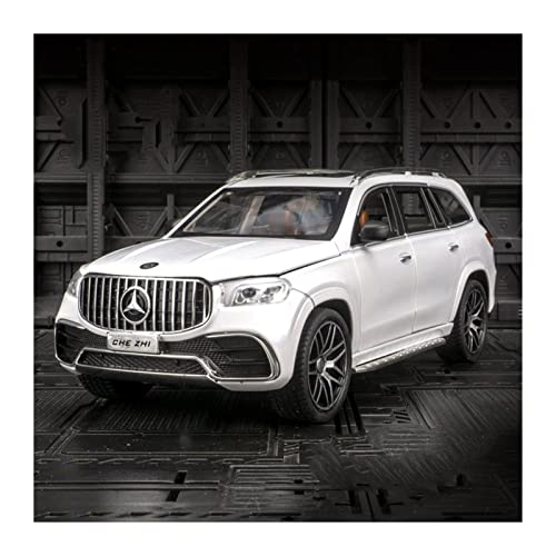 1 24 Legierungsmodell Autosimulation for Mercedes-Benz GLS63 AMG. Micro Metal Auto Spielzeug Kinder Jungensammlung Geschenk Druckguss Fahrzeuge Modell(White) von TQMEAD