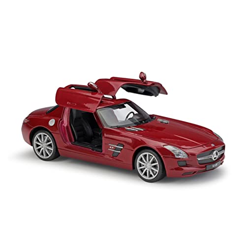 1 24 for Benz AMG SLS Supercar Alloy Car Model Diecast Collect Car Toy Boy Geburtstagsgeschenke Druckguss Fahrzeuge Modell(Rot) von TQMEAD