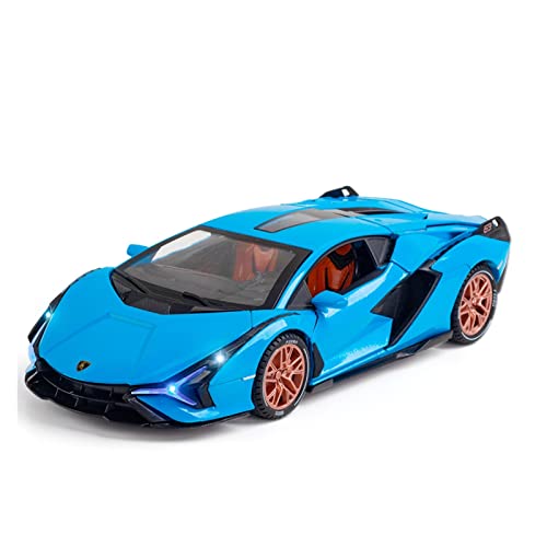 1 24 for Lamborghini Lightning Alloy Sound Und Light Zurückziehen Automodell Dekoration Geschenke Spielzeug Handwerk Druckguss Fahrzeuge Modell(Clear) von TQMEAD