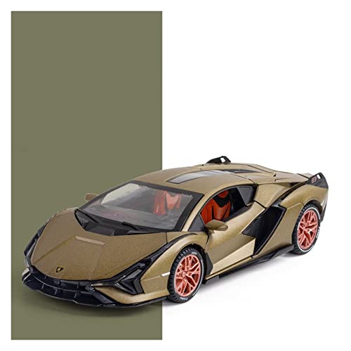 1 24 for Lamborghini Lightning Alloy Sound Und Light Zurückziehen Automodell Dekoration Geschenke Spielzeug Handwerk Druckguss Fahrzeuge Modell(Orange) von TQMEAD