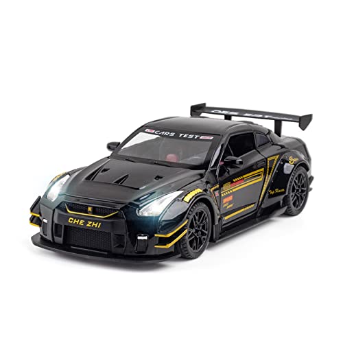 1 24 for Nissan GTR-Legierung Sportwagen Sound Und Licht Ziehen Sie Das Automodell Junge Sammlung Geschenk Spielzeugauto Zurück Druckguss Fahrzeuge Modell(Taglia unica) von TQMEAD