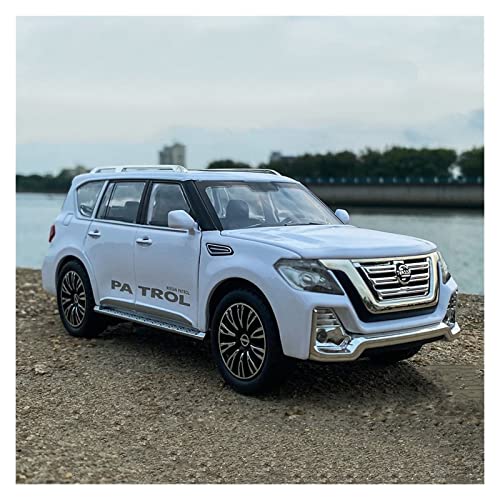 1 24 for Nissan Patrol Zinklegierung Automodell Simulation Sound Und Leichtes Geländefahrzeug Spielzeug Druckguss Fahrzeuge Modell(White) von TQMEAD