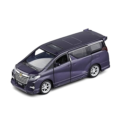 1 24 for Toyota Alphard MPV Druckguss Zinklegierung Automodell Spielzeug Supercar Kinderspielzeug Druckguss Fahrzeuge Modell(Purple) von TQMEAD