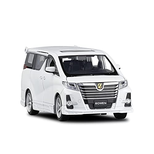 1 24 for Toyota Alphard MPV Druckguss Zinklegierung Automodell Spielzeug Supercar Kinderspielzeug Druckguss Fahrzeuge Modell(White) von TQMEAD