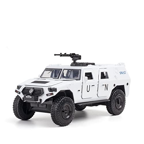 1 28 for Dongfeng Warrior Legierung Sound Und Licht Offroad-Polizeiautomodell Junge Sammlung Geschenke Spielzeug Handwerk Druckguss Fahrzeuge Modell(2) von TQMEAD