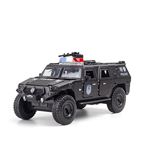 1 28 for Dongfeng Warrior Legierung Sound Und Licht Offroad-Polizeiautomodell Junge Sammlung Geschenke Spielzeug Handwerk Druckguss Fahrzeuge Modell(3) von TQMEAD