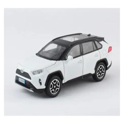 1 32 Diecast Modell Für RAV4 Zink Legierung Modell Spielzeug Auto Zurückziehen Auto Mit Sound Und Licht Druckguss Fahrzeuge Modell(White) von TQMEAD