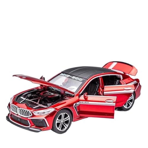 1 32 Für BMW MH8 800 Manhart Diecast Auto Spielzeug Miniatur Modell Pull Back Sound Licht Sammlung Druckguss Fahrzeuge Modell(Rot) von TQMEAD