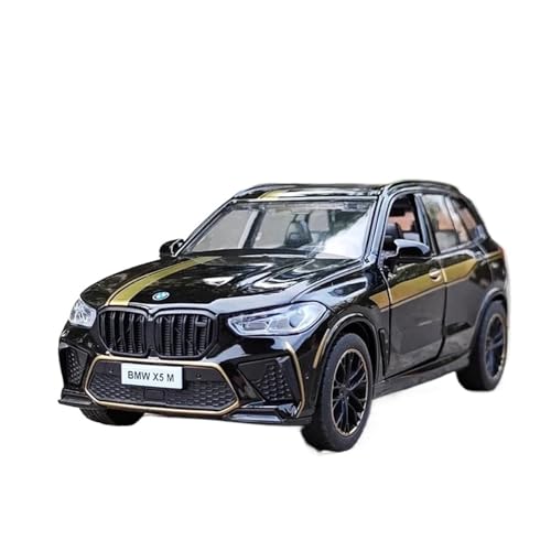 1 32 Für BMW X5M X5 SUV Legierung Modell Auto Spielzeug DiecastsPull Back Sound Und Licht Auto Sammlung Dekoration Druckguss Fahrzeuge Modell(Schwarz) von TQMEAD
