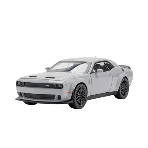 1 32 Für Challenger Hellcat SRT Alloy Diecast Model Car Sound and Light Collection Geschenk Druckguss Fahrzeuge Modell(Gray) von TQMEAD