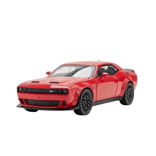 1 32 Für Challenger Hellcat SRT Alloy Diecast Model Car Sound and Light Collection Geschenk Druckguss Fahrzeuge Modell(Rot) von TQMEAD