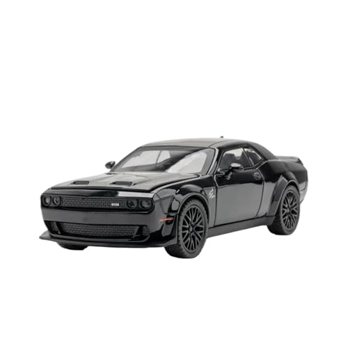 1 32 Für Challenger Hellcat SRT Alloy Diecast Model Car Sound and Light Collection Geschenk Druckguss Fahrzeuge Modell(Schwarz) von TQMEAD