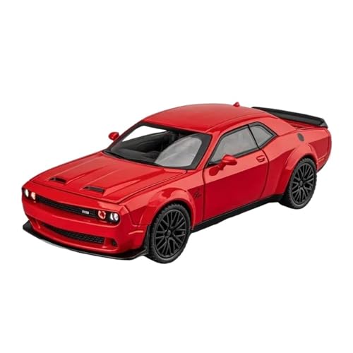 1 32 Für Challenger SRT Legierung Druckguss Maßstab Auto Modell Simulation Auto Spielzeug Mit Pull Back Sound Und Licht Druckguss Fahrzeuge Modell(Rot) von TQMEAD