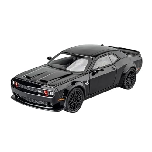 1 32 Für Challenger SRT Legierung Druckguss Maßstab Auto Modell Simulation Auto Spielzeug Mit Pull Back Sound Und Licht Druckguss Fahrzeuge Modell(Schwarz) von TQMEAD