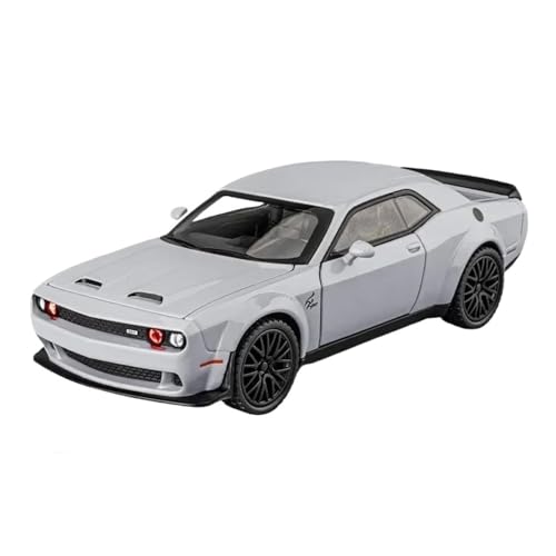1 32 Für Challenger SRT Legierung Druckguss Maßstab Auto Modell Simulation Auto Spielzeug Mit Pull Back Sound Und Licht Druckguss Fahrzeuge Modell(White) von TQMEAD