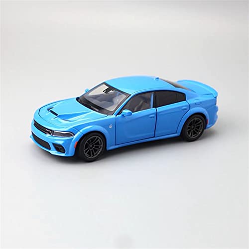 1 32 Für Dodge Charger SRT Sportwagen Gedenkdruckguss Souvenir Classic Mini Modellauto Druckguss Fahrzeuge Modell(Blau) von TQMEAD