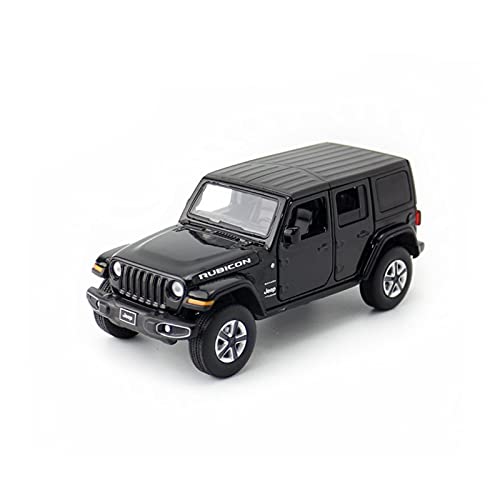 1 32 Für Jeep Wrangler Alloy Diecast Automodell Sportwagen Spielzeug Für Kinder Und Erwachsene Zurückziehen Fahrzeuge Spielzeugautos Druckguss Fahrzeuge Modell(Schwarz) von TQMEAD