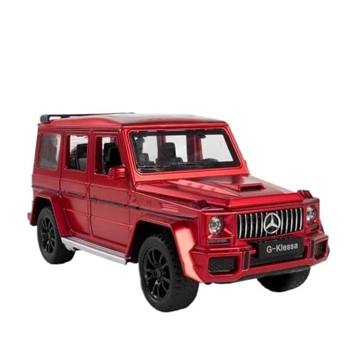 1 32 Für Mercedes-Benz G63 AMG Legierung Auto Druckguss Modell Sound Und Licht Zurückziehen Mini Fahrzeug Modell Druckguss Fahrzeuge Modell(Rot) von TQMEAD