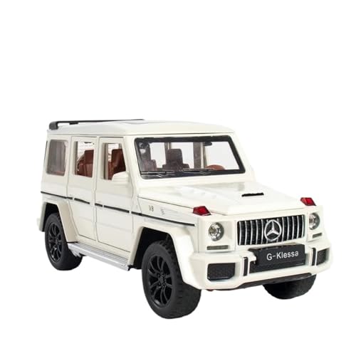 1 32 Für Mercedes-Benz G63 AMG Legierung Auto Druckguss Modell Sound Und Licht Zurückziehen Mini Fahrzeug Modell Druckguss Fahrzeuge Modell(White) von TQMEAD