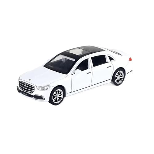 1 32 Für S400L Druckguss-Automodell Luxuslimousinenmodell Mit Musiklicht, Rückzugsfunktion Ornamente Druckguss Fahrzeuge Modell(White) von TQMEAD