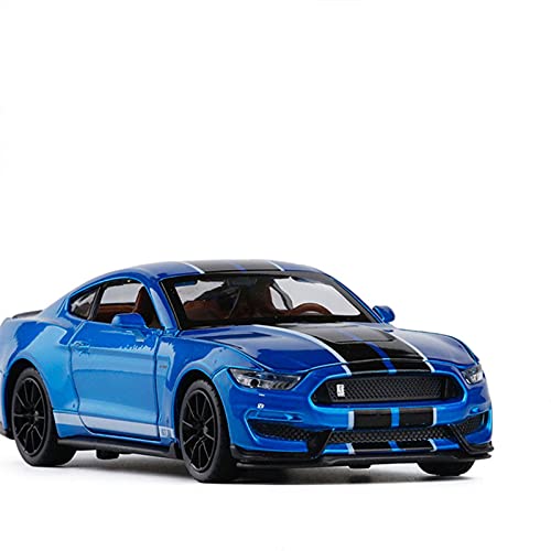 1 32 Für Shelby GT350 Legierung Diecast Automodell Sportwagen Spielzeug Für Kinder Und Erwachsene Zurückziehen Fahrzeuge Spielzeugautos Druckguss Fahrzeuge Modell(Blau) von TQMEAD