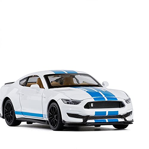 1 32 Für Shelby GT350 Legierung Diecast Automodell Sportwagen Spielzeug Für Kinder Und Erwachsene Zurückziehen Fahrzeuge Spielzeugautos Druckguss Fahrzeuge Modell(White) von TQMEAD